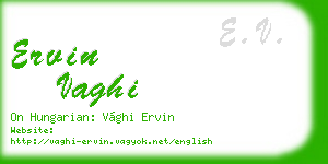 ervin vaghi business card