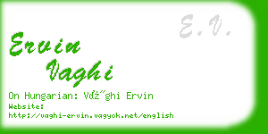 ervin vaghi business card